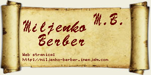 Miljenko Berber vizit kartica